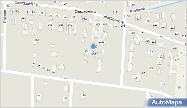 Łuków, Cieszkowizna, 100a, mapa Łuków