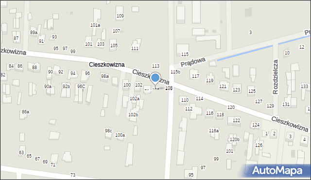 Łuków, Cieszkowizna, 106, mapa Łuków