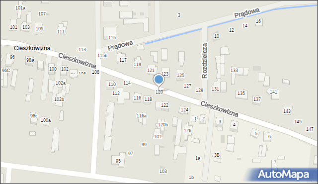 Łuków, Cieszkowizna, 120, mapa Łuków