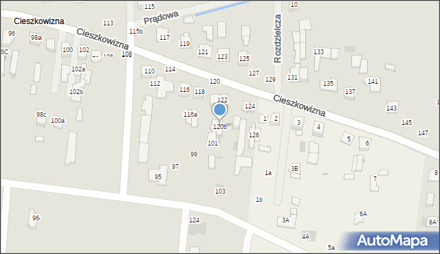 Łuków, Cieszkowizna, 120b, mapa Łuków