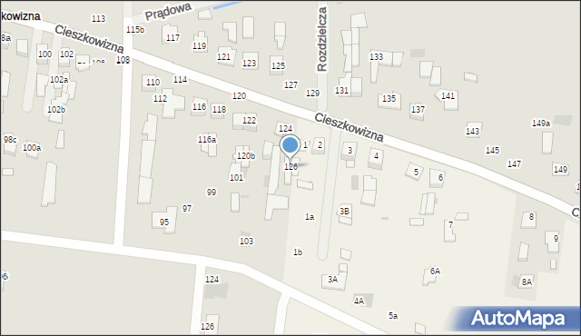 Łuków, Cieszkowizna, 126, mapa Łuków