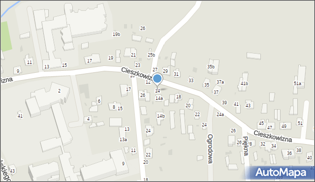 Łuków, Cieszkowizna, 14, mapa Łuków
