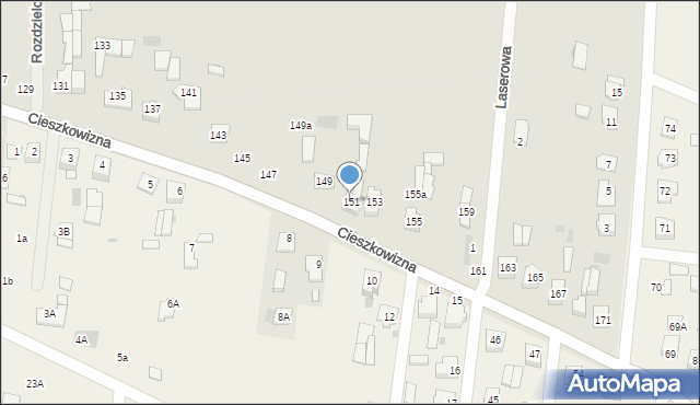 Łuków, Cieszkowizna, 151, mapa Łuków