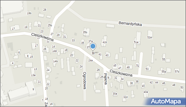 Łuków, Cieszkowizna, 39, mapa Łuków