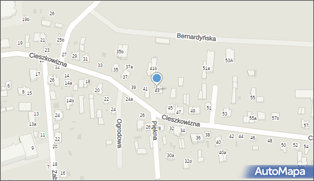 Łuków, Cieszkowizna, 43, mapa Łuków