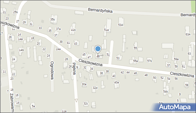 Łuków, Cieszkowizna, 49, mapa Łuków