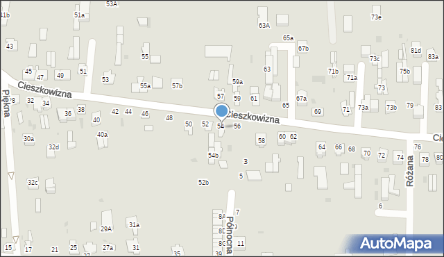 Łuków, Cieszkowizna, 54a, mapa Łuków