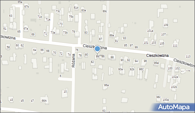 Łuków, Cieszkowizna, 84, mapa Łuków