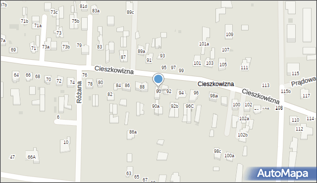 Łuków, Cieszkowizna, 90, mapa Łuków