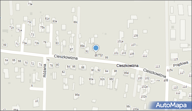 Łuków, Cieszkowizna, 95, mapa Łuków