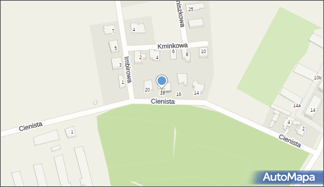 Lusówko, Cienista, 18, mapa Lusówko