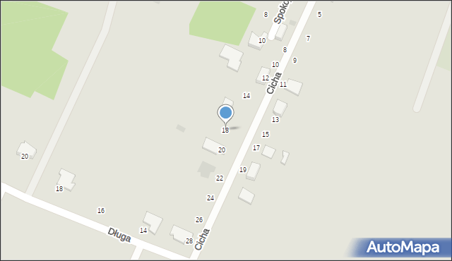 Maków Mazowiecki, Cicha, 18, mapa Maków Mazowiecki