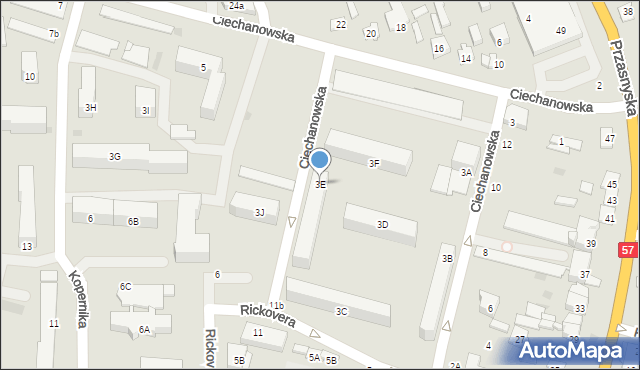 Maków Mazowiecki, Ciechanowska, 3E, mapa Maków Mazowiecki