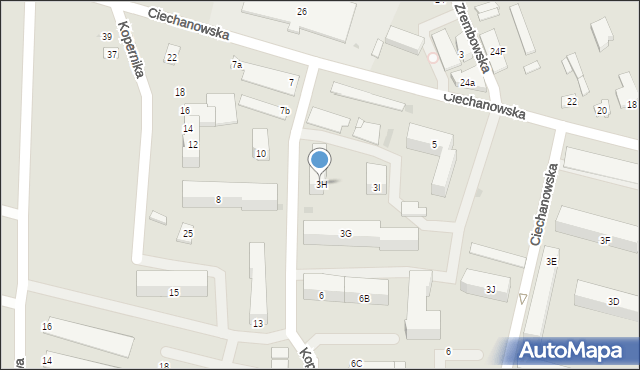 Maków Mazowiecki, Ciechanowska, 3H, mapa Maków Mazowiecki
