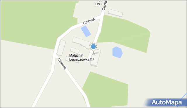 Malachin, Cisowa, 12, mapa Malachin