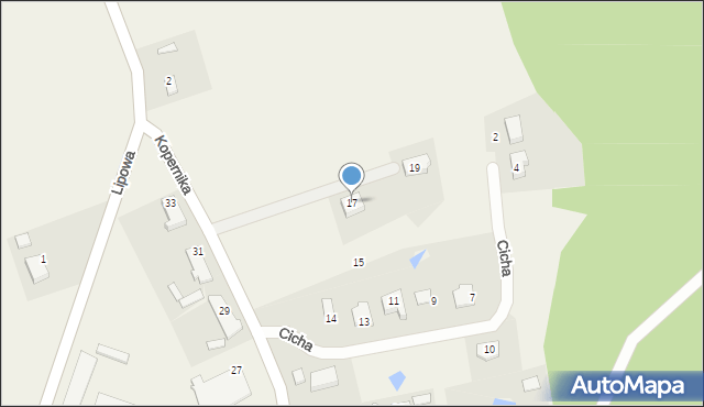 Małdyty, Cicha, 17, mapa Małdyty