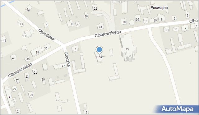 Mały Płock, Ciborowskiego Tadeusza, ks., 15a, mapa Mały Płock
