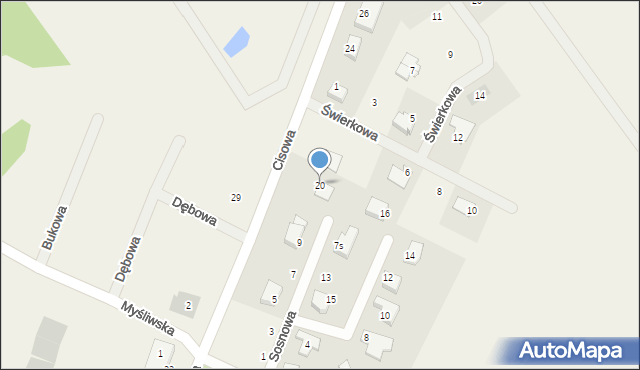 Manowo, Cisowa, 20, mapa Manowo