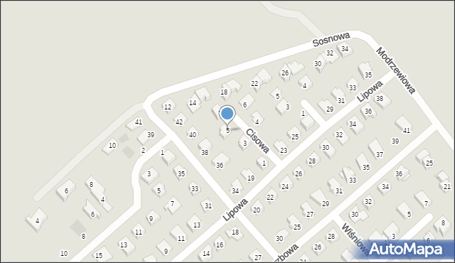 Międzyrzec Podlaski, Cisowa, 5, mapa Międzyrzec Podlaski