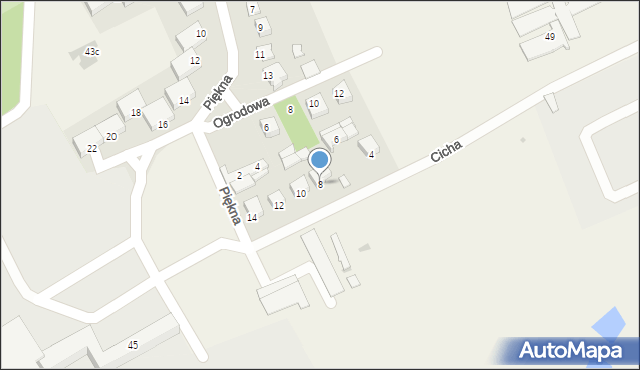 Miętne, Cicha, 8, mapa Miętne