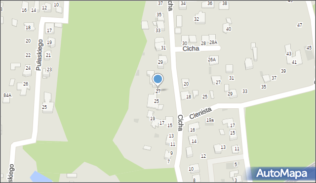 Mikołów, Cicha, 27, mapa Mikołów