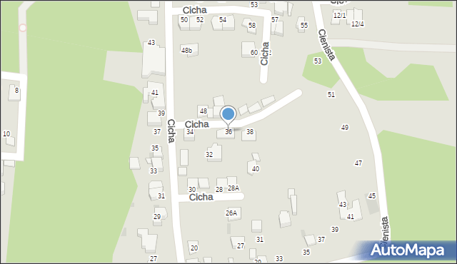 Mikołów, Cicha, 36, mapa Mikołów