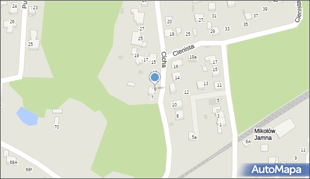 Mikołów, Cicha, 9, mapa Mikołów