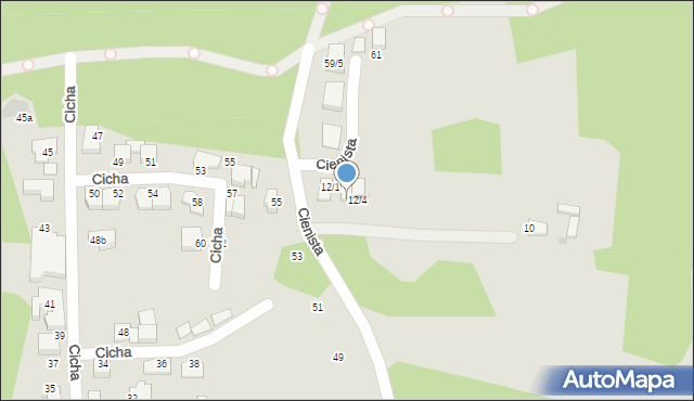 Mikołów, Cienista, 12/3, mapa Mikołów