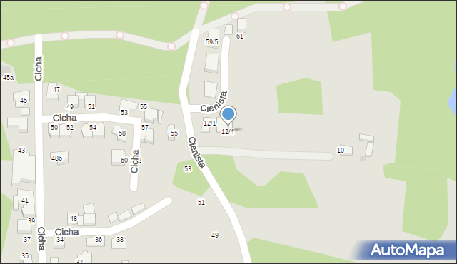 Mikołów, Cienista, 12/4, mapa Mikołów