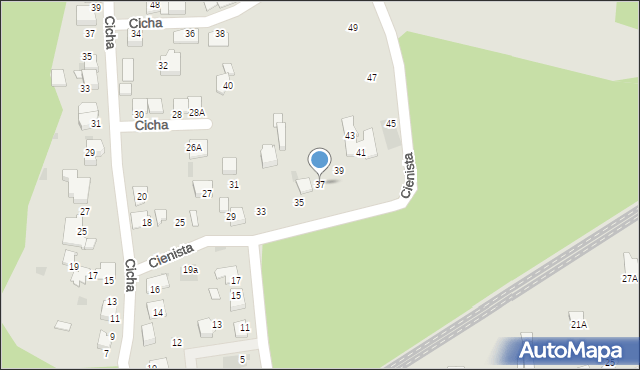 Mikołów, Cienista, 37, mapa Mikołów