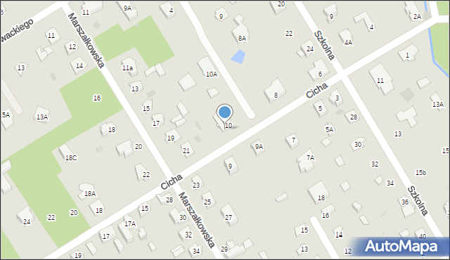 Milanówek, Cicha, 12, mapa Milanówek