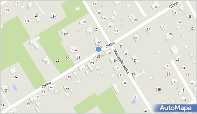 Milanówek, Cicha, 15, mapa Milanówek