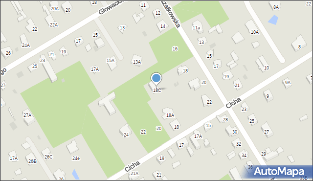 Milanówek, Cicha, 18C, mapa Milanówek