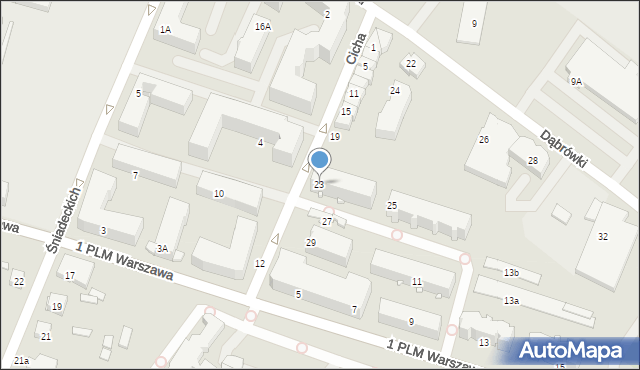 Mińsk Mazowiecki, Cicha, 23, mapa Mińsk Mazowiecki