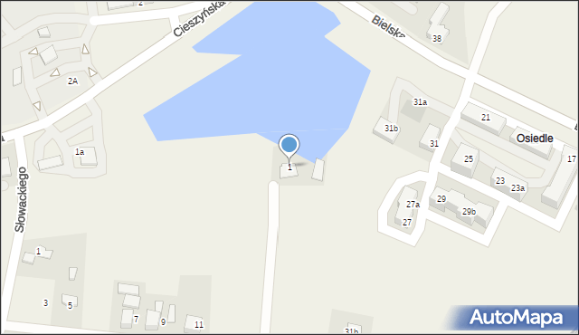 Mnich, Cieszyńska, 1, mapa Mnich