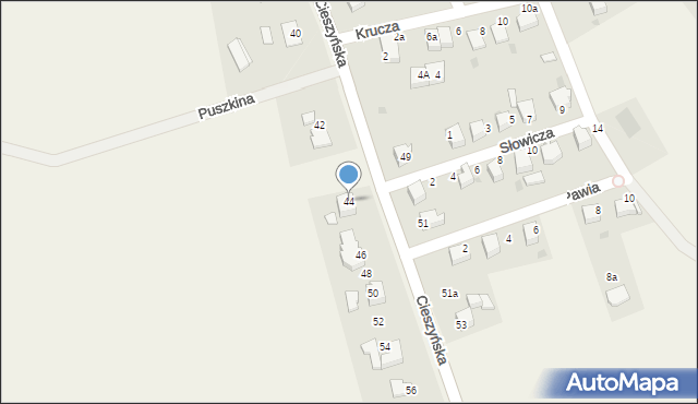 Mnich, Cieszyńska, 44, mapa Mnich