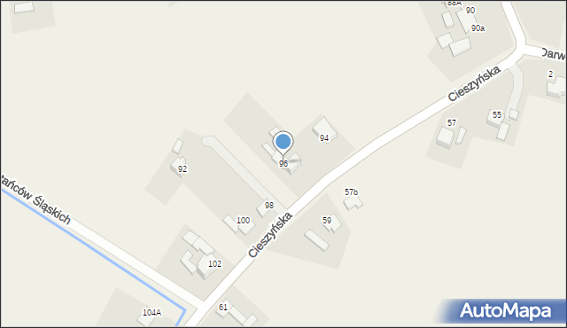 Mnich, Cieszyńska, 96, mapa Mnich