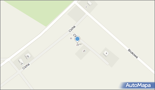 Moczkowo, Cicha, 13, mapa Moczkowo