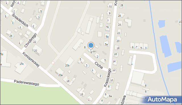 Mogilno, Cicha, 4, mapa Mogilno