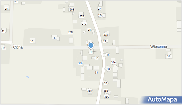 Mójcza, Cicha, 1, mapa Mójcza