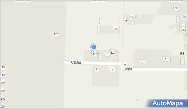 Mójcza, Cicha, 34, mapa Mójcza