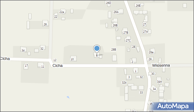 Mójcza, Cicha, 6, mapa Mójcza