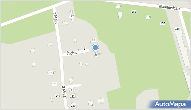 Mrozy, Cicha, 8, mapa Mrozy