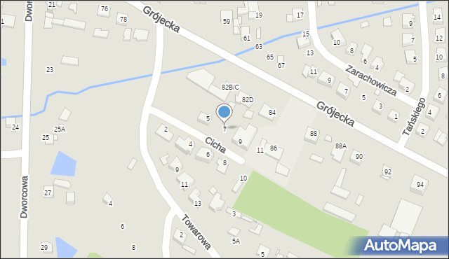 Mszczonów, Cicha, 7, mapa Mszczonów