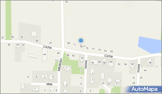 Mykanów, Cicha, 73, mapa Mykanów