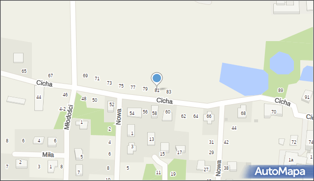 Mykanów, Cicha, 81, mapa Mykanów