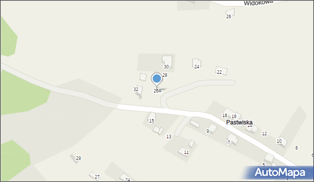 Myślachowice, Cicha, 26A, mapa Myślachowice