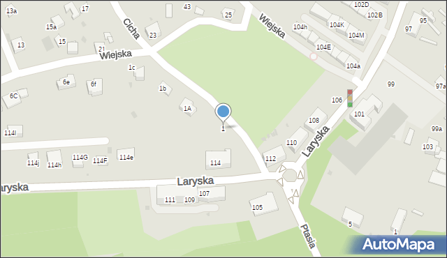 Mysłowice, Cicha, 1, mapa Mysłowice