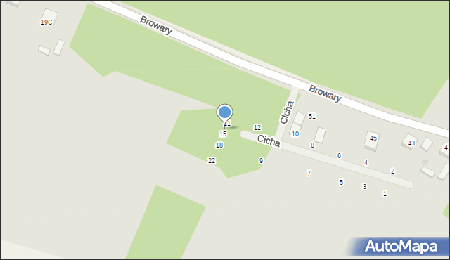 Myszyniec, Cicha, 13, mapa Myszyniec