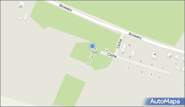 Myszyniec, Cicha, 16, mapa Myszyniec